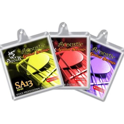 Spock SA13 Acoustic Guitar Strings Stainless Steel Core 010 011 012 for Choose Coated Copper Alloy Wound