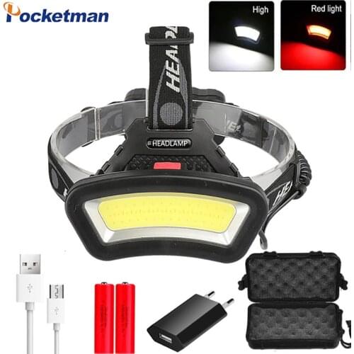 30000LM Led Headlamp COB Headlight USB Rechargeable Head lamp light Waterproof Head Torch by 18650 battery for Fishing Hunting