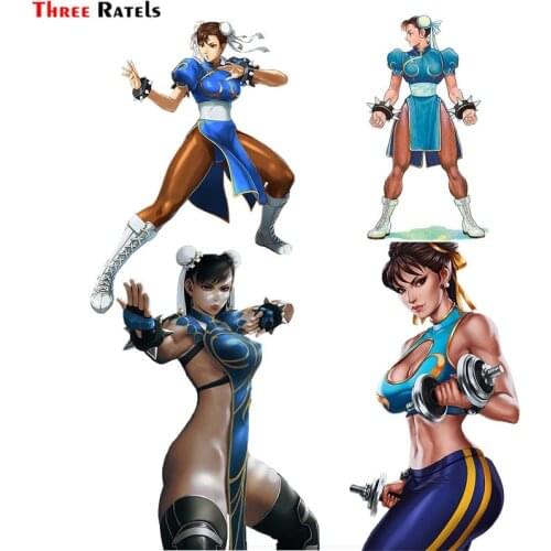 Three Ratels F24 Chun Li fighter for motorcycle Vehicle pvc waterproof car accessories sticker laptop decal motorbike decals