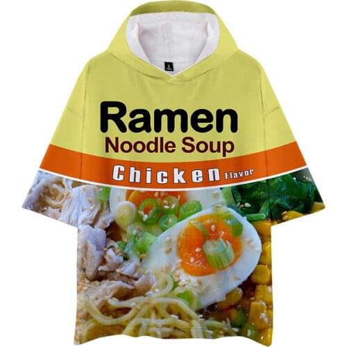Japan Ramen Noodle Soup 3d Hoodies Pullover Fashion Cool Men Women Hoodie Tops Short Sleeve Unisex Hooded Sweatshirts Streetwear