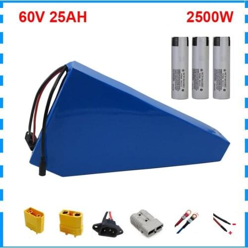 2000W 60V 20AH Lithium Battery Pack 2500W 60 V 17AH 23AH Triangle Electric Bike Bateria NCR18650PF 2900mah cell 50A BMS