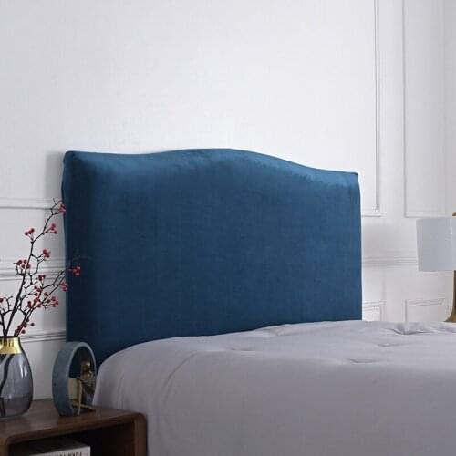 Solid Color Velvet Thicken Elastic All-inclusive Bed Head Covers Back Protection Dust Cover For Home Banquet Headboard Cover