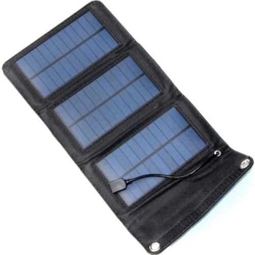 High Power Solar Panel Folding Waterproof Sun Power Solar Cells Charger 5W 5V 2A USB Output charger Devices for Outdoor Camping