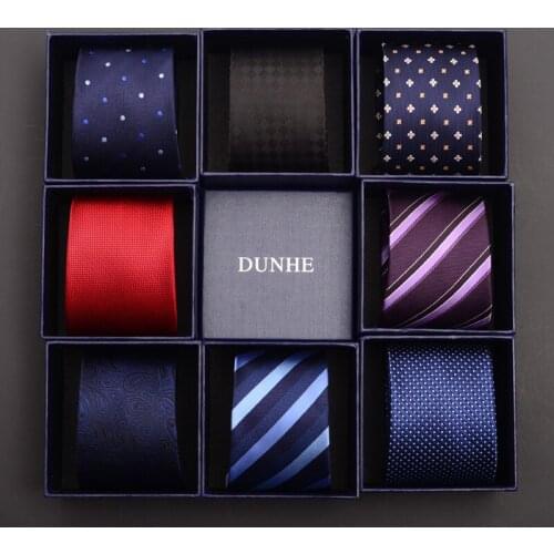 High Quality 2019 New Fashion Ties Men Business 7cm Stripe Silk Tie Wedding Formal Ties for men Designers Brand with Gift Box
