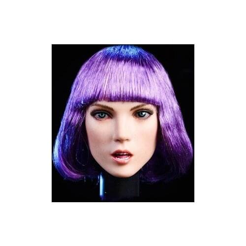 YMTOYS YMT025 1/6 Scale Purple Planted Hair Asian Beautiful Girl Head Sculpt For 12'' Female Action Figure Body