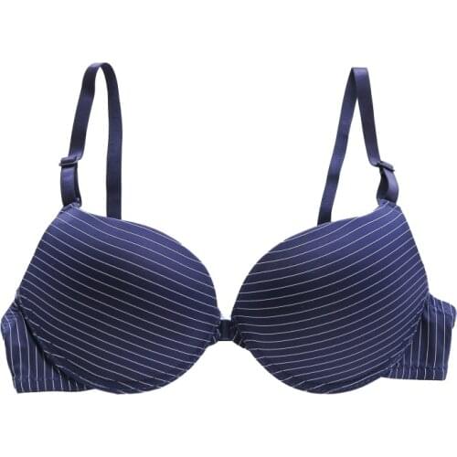 Women Padded Bras Smooth Front Closure Bras Underwear Women Striped Dot Push Up Bras