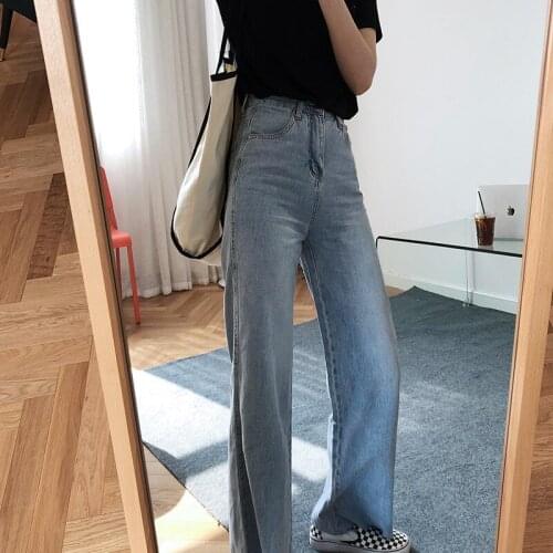 2020 New Summer Wide Leg Casual Long For Mujer Women Loose Style Denim Vintage Jeans Pants