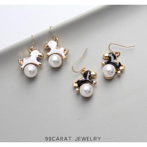 99 carat pony design fashion personality sweet style temperament lovely color drop glaze earrings earrings female VX