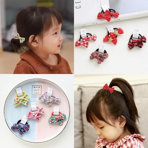 10pcs/Set Korean Hair bows For Girl Kids Elastic Hair Rubber Rings Bands Rope Colorful Accessories Wholesale Headwear 2021
