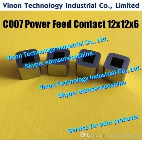 2pcs/bag) C007 Power Feed Contact 12x12x10x6mm 630.654, 200630654, 200.630.654 for ROBOFIL 2030si, 4030si Upper Current Supply