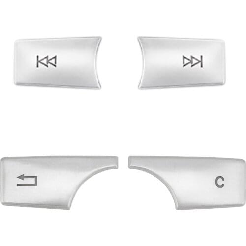 4 PCS/Set Car Multimedia Button Trim Cover Decoration Sticker for Mercedes Benz C E Class W204 W212 CLS GLK C180 E260 2007-2017