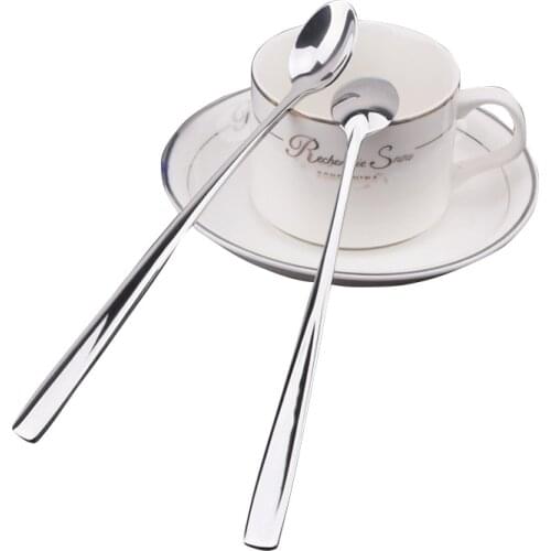 5pcs Stainless Steel Long handle Iced Teaspoons Thickness Coffee Stirring spoon set Vintage Thick Honey Jams Cream Tea Spoons