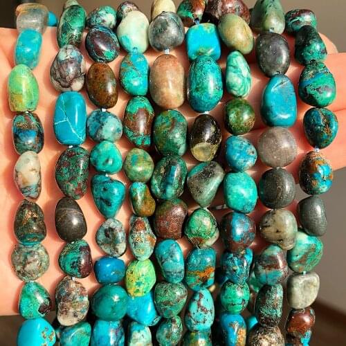 8-10mm Irregular Chrysocolla Loose Stone Beads Natural Gem Spacer Beads For Jewelry Making DIY Bracelet Charms Accessories 15