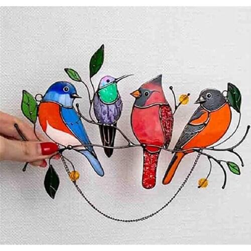 Acrylic Painted Bird Pendant Home Decoration Hanging For Doors Furnishing Wall Windows