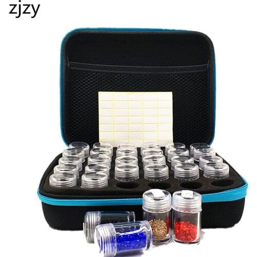 5 Colors Diamond Painting Accessories Bead Storage Bottle Diamond Embroidery Multi-function Tools Kits 30 Slots Handbag
