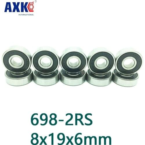 Axk Free Shipping 698-2rs 698 Hybrid Ceramic 698 Rs Deep Groove Ball Bearing 8x19x6mm