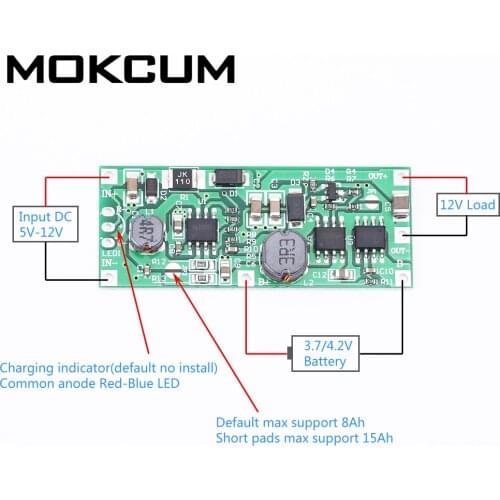 DC5V-12V to 12V Charging Module for 18650 Lithium Battery UPS Voltage Converter Module UPS uninterruptible power supply control