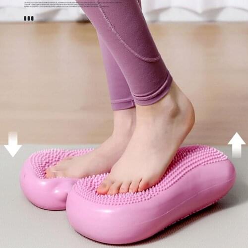 Two-in-One Balance Stepper Women Mini Inflatable Stepper PVC Massage Dots Wobble Balance Cushion Board Foot Peddle Exerciser