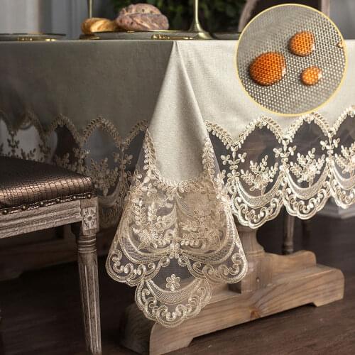 European Lace Table Cloth Waterproof PVC Rectangular Square Party Event Dining Coffee Table Cover Home Decoration Oilproof