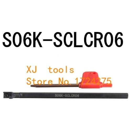 S06K-SCLCR06/S06K-SCLCL06,6mm*100 boring bar internal turning tools screw locked mini lathe tool holder for CCMT 060204 inserts