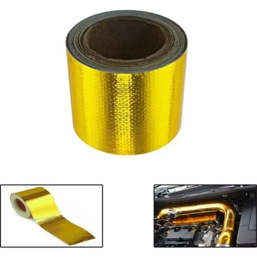 5m* 5cm Car Gold Aluminum Foil Tape Exhaust Pipe Decorative Tape Heat Shield Wrap Tape