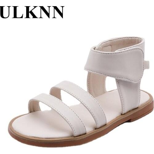 ULKNN Girls' Shoes Summer New Childrens Sandals Princess Roman Shoes Kids Soft-soled Toddler Non-slip Beach Outdoor Shoes Baby