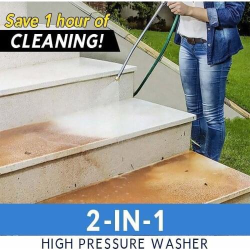 2-in-1 High Pressure Washer 2.0 High Pressure Water Gun Metal Water Gun Jet Nozzle Spray Sprinkler Cleaning Tool DropShipping