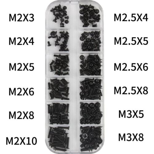 240Pcs/set Repair Screws Kit For Laptop Micro Computer Case Assemble Mini Digital Mechanical Repair Screw M2 M2.5 M3