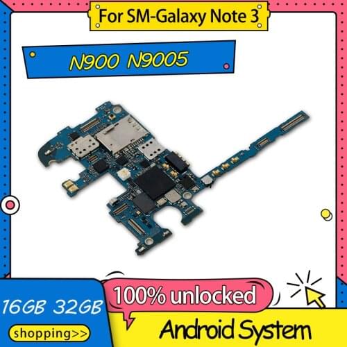 16GB 32GB Full Working Used Original Board For Samsung Galaxy Note 3 N900 N9005 Motherboard Mainboard With Android System