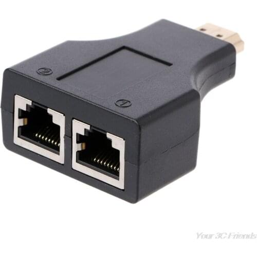 1 Pair To Dual RJ45 CAT5E CAT6 UTP LAN Ethernet 1080P Extender Adapter F19 21 Dropshipping