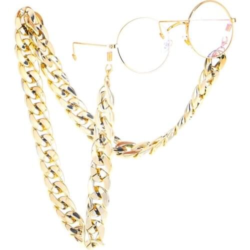 Imixlot Simple Classic Metal Wide Sunglasses Chain Women Men Fashion Non-slip Reading Glasses Lanyard Hanging Necklace