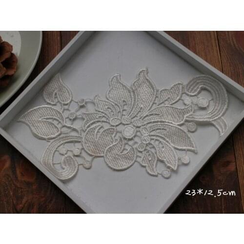 Size-23*12.55cm(5pcs/lot) Sewing Floral Flower Motif Venise Lace Applique ,Wedding Bridal Embroidery Lace patch