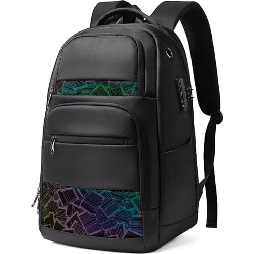 NANCY TINO Waterproof Business Luminous Backpack Multi-functional Large Capacity with Anti-theft Lock Holographic Backpack