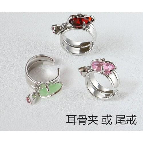 Ear bone clip earrings ear clip without ear hole female peach blossom spar ear clip design earrings womens jewelry