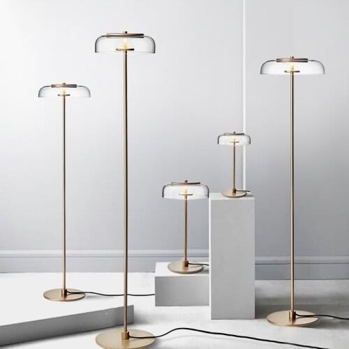 Modern Floor Light Led Clear Glass Lamp Living Room Decor Standing Lamp Loft Indoor Lighting Bedroom Lamp Stand Bed Room 90-260V