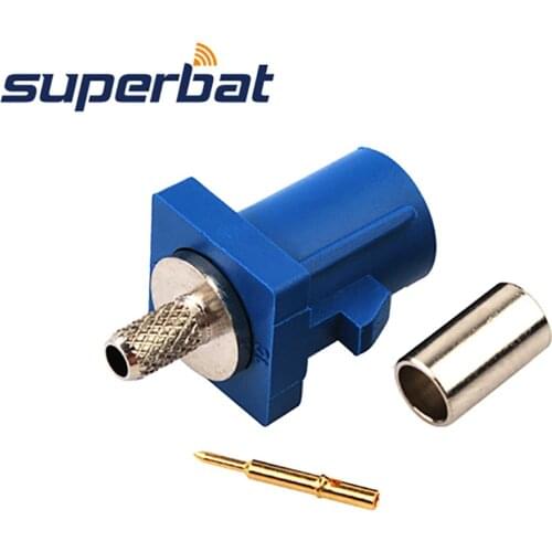 Superbat 10pcs Fakra Crimp Plug for Blue GPS Telematics or Navigation for Cable RG316 RG174 LMR100