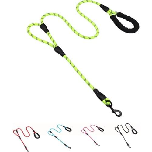 180cm Length Dog Leash Two-Double Handle Reflective Strong Pets Dog Collar Rope Heavy Duty with Traffic Padded 6ft DogLeashes