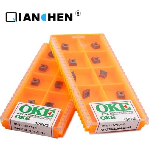 Original quality OKE 10pcs/lot high precision high performance high strength CNC SPGT060204-QPM OP1215 industry carbide inserts