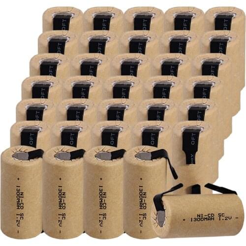 High quality 35 pcs 4.25cm*2.2cm SC battery 1300mah 1.2V NICD SUBC batteries for power tools for BOSCH for DEWALT for CASALS