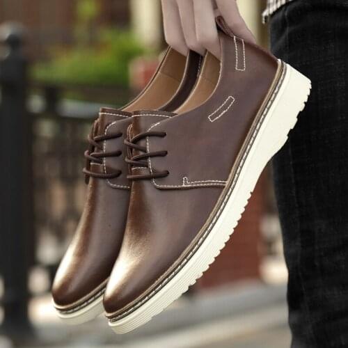 WIENJEE Casual Men Shoes Autumn 2020 New Fashion Luxury Leather Shoes Zapatos De Hombre Comfortable Non Slip Sneakers for Men