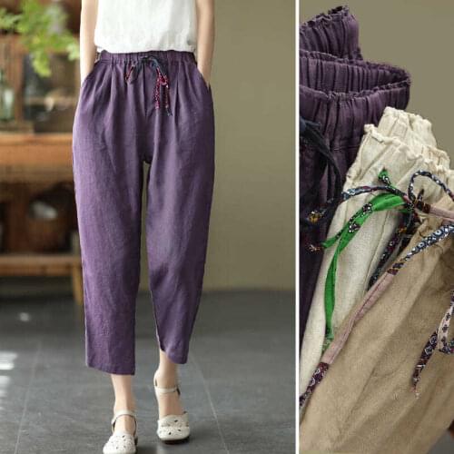 Womens Harem Pants Spring New Fashion Casual Pant Female Women Purple High Waist Plus Size Trousers Pantalon Mujer Y293