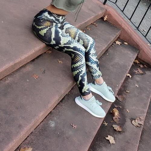 Anaconda Print Leggings Women Printed Fitness Leggings Sportswear Elastic High Waist Slim Leggins Plus Size XS-XL