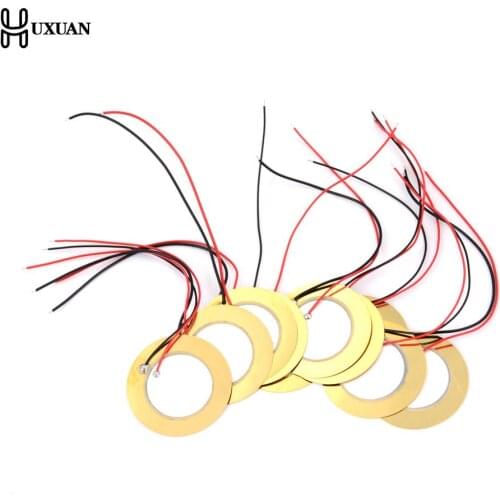 10pcs/lot 35mm Buzzer Copper Piezo Ceramic Element Sounder Sensor Trigger Drum Disc With Cable Length 11cm Piezoelectric
