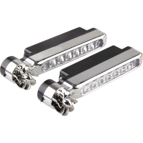 1Pc 8 LED Daylight Headlight Lamp Car Running Lights styling No Need External Power Supply Car Daytime Wind Energy