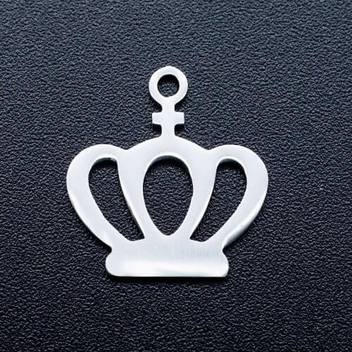 10pcs/lot 15.5*14.5mm Stainless Steel Crown Pendant Bracelet Charms DIY Jewelry Making Handicraft Accessories Wholesale