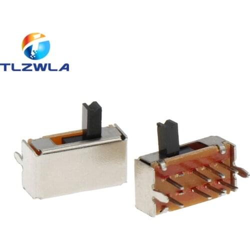 10PCS SK23D07 8 Pin PCB 3 Position 2P3T DP3T Miniature Slide Switch Side Knob SK23D07VG4 Handle high 4mm