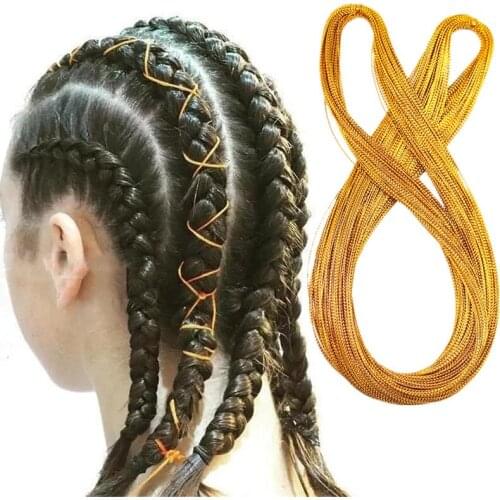 100m/roll Gold Silver Twist Knitting Hair Braided Reggae Braided Rope Deer Hip-hop Holiday Style Hair Styling Tool Accessories