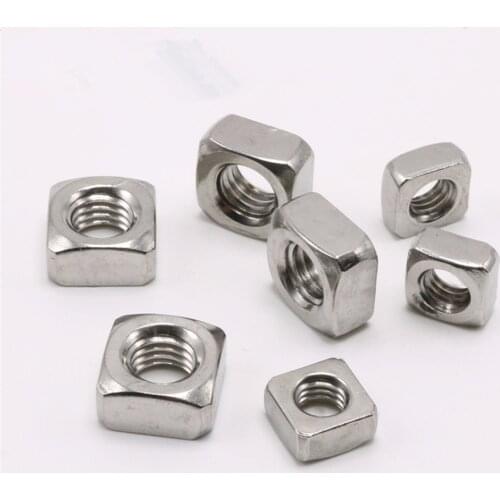 100pcs M3 M4 M5 M6 Stainless Steel Square Nut Screw Nut Fastener