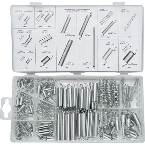 200Pcs Steel Spring Electrical Hardware Drum Extension Tension Springs Pressure Suit Metal Assortment Hardware Tool Set
