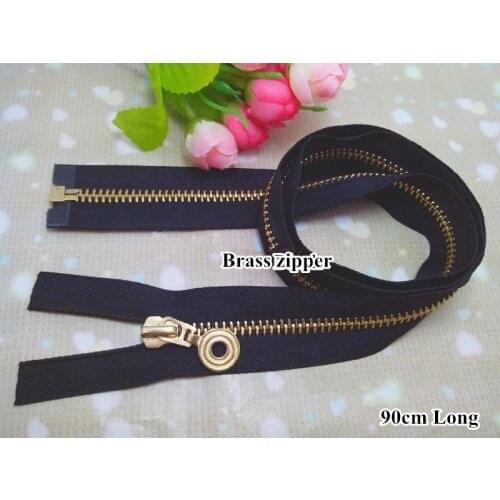 3pcs/lot NO.5 Metal Zipper brass Teeth/Open End zip/90cm long for jeans coat free shipping wholesale 14 colors